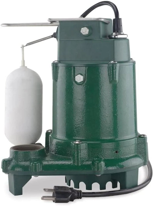 Zoeller 1/3 HP Cast Iron Submersible Sump Pump with Vertical Float Switch with 35' Cord
